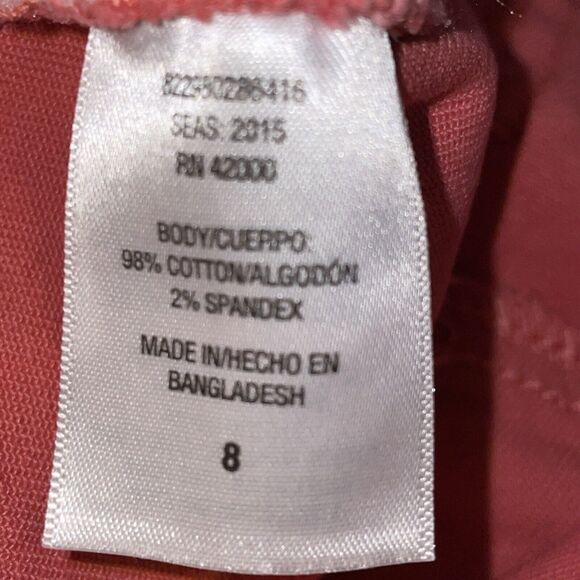 Basic Editions Classic Fit Straight Jeans Women's Size 8 Coral Mid Rise 5-Pocket - Picture 5 of 6